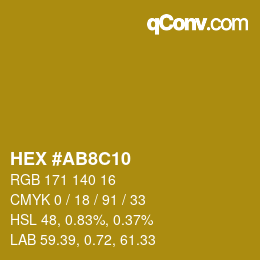 Color code: HEX #AB8C10 | qconv.com