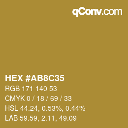 Color code: HEX #AB8C35 | qconv.com