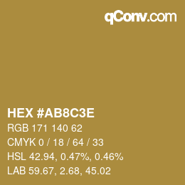 カラーコード: HEX #AB8C3E | qconv.com