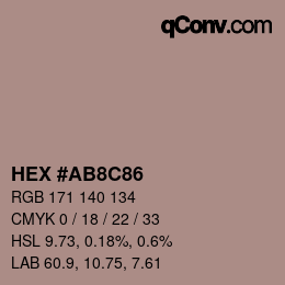 Color code: HEX #AB8C86 | qconv.com