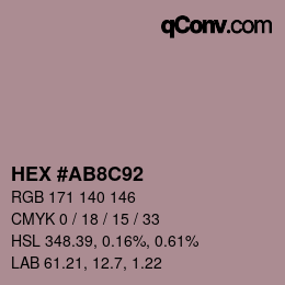 Color code: HEX #AB8C92 | qconv.com