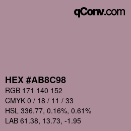 Color code: HEX #AB8C98 | qconv.com