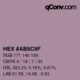 Color code: HEX #AB8C9F | qconv.com