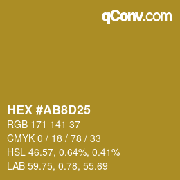 Color code: HEX #AB8D25 | qconv.com