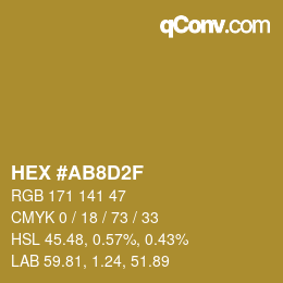 Color code: HEX #AB8D2F | qconv.com
