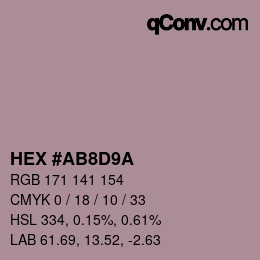 Color code: HEX #AB8D9A | qconv.com