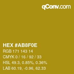 Color code: HEX #AB8F0E | qconv.com