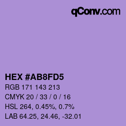 Color code: HEX #AB8FD5 | qconv.com