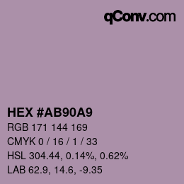 Color code: HEX #AB90A9 | qconv.com