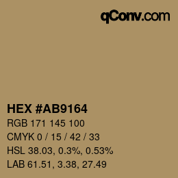 颜色代码: HEX #AB9164 | qconv.com