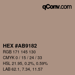 颜色代码: HEX #AB9182 | qconv.com