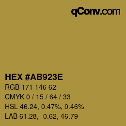 Color code: HEX #AB923E | qconv.com