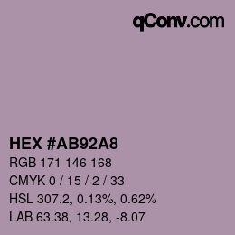 カラーコード: HEX #AB92A8 | qconv.com