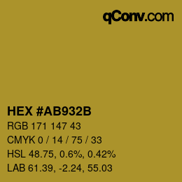 Color code: HEX #AB932B | qconv.com