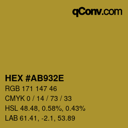 Color code: HEX #AB932E | qconv.com