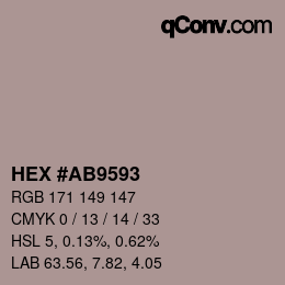 カラーコード: HEX #AB9593 | qconv.com