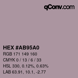 カラーコード: HEX #AB95A0 | qconv.com