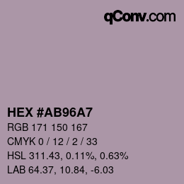 Color code: HEX #AB96A7 | qconv.com