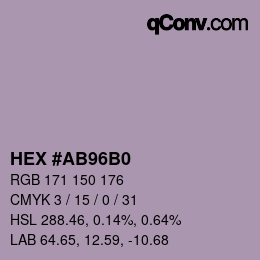 Color code: HEX #AB96B0 | qconv.com