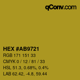 Color code: HEX #AB9721 | qconv.com