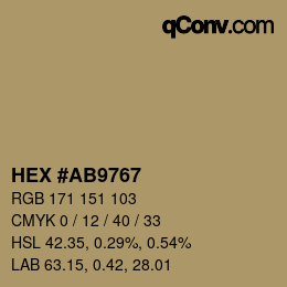 Farbcode: HEX #AB9767 | qconv.com