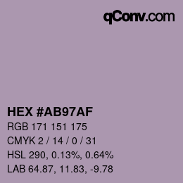 Color code: HEX #AB97AF | qconv.com