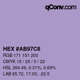 Color code: HEX #AB97C8 | qconv.com