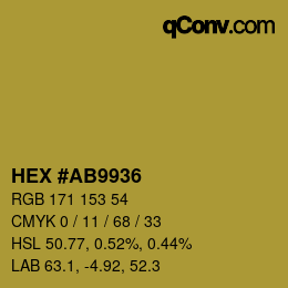 Color code: HEX #AB9936 | qconv.com