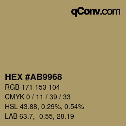 Color code: HEX #AB9968 | qconv.com