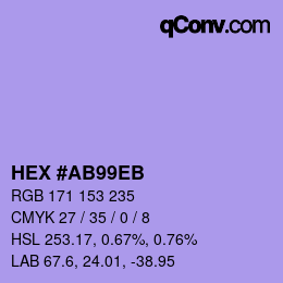 颜色代码: HEX #AB99EB | qconv.com