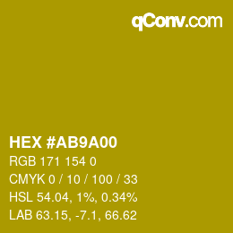 Color code: HEX #AB9A00 | qconv.com