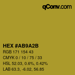 颜色代码: HEX #AB9A2B | qconv.com