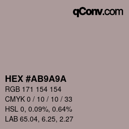 Color code: HEX #AB9A9A | qconv.com