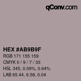 Código de color: HEX #AB9B9F | qconv.com