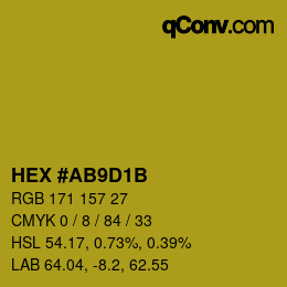 Código de color: HEX #AB9D1B | qconv.com