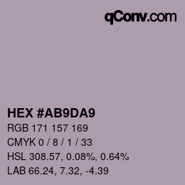 Color code: HEX #AB9DA9 | qconv.com
