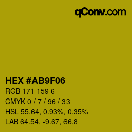 Color code: HEX #AB9F06 | qconv.com
