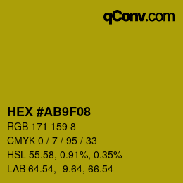 Color code: HEX #AB9F08 | qconv.com