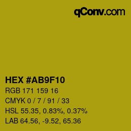 カラーコード: HEX #AB9F10 | qconv.com