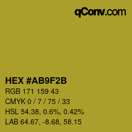 Color code: HEX #AB9F2B | qconv.com
