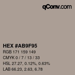 Color code: HEX #AB9F95 | qconv.com