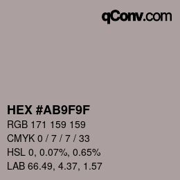 Color code: HEX #AB9F9F | qconv.com