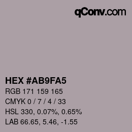 Color code: HEX #AB9FA5 | qconv.com