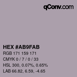 Farbcode: HEX #AB9FAB | qconv.com