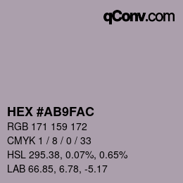 Color code: HEX #AB9FAC | qconv.com