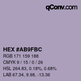 Color code: HEX #AB9FBC | qconv.com