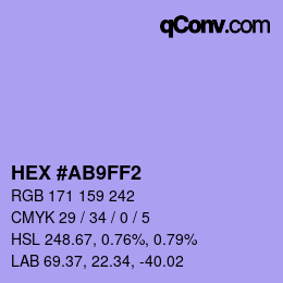 Color code: HEX #AB9FF2 | qconv.com