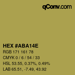 Color code: HEX #ABA14E | qconv.com