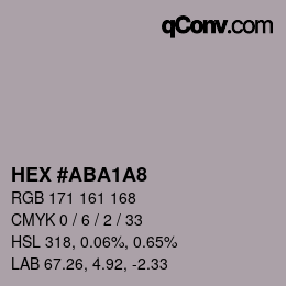 Color code: HEX #ABA1A8 | qconv.com