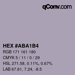 Color code: HEX #ABA1B4 | qconv.com